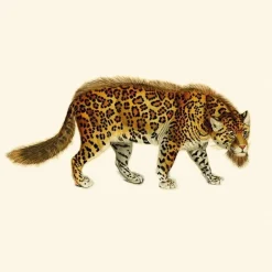 Bearded Leopard Behang Birch White