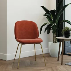 Beetle Stoel, semi-mat messing onderstel