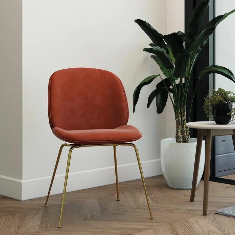 Beetle Stoel, semi-mat messing onderstel