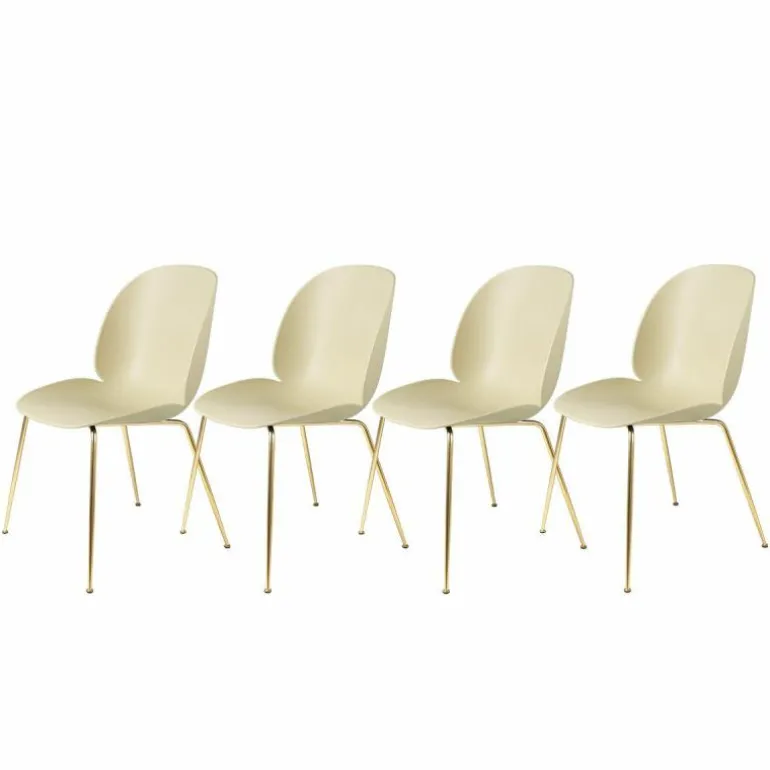 Beetle Stoel Un-upholstered Brass Base
