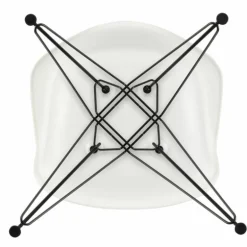 Eames Plastic Chair DAR Zwart Onderstel