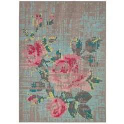 Flowers Canevas Vloerkleed, 170 x 240