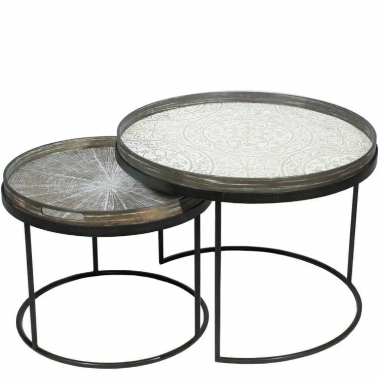 Round Tray Bijzettafel, set van 2