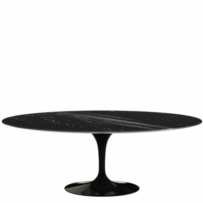 Saarinen Tulip Eettafel Met Zwart Onderstel - Ovaal