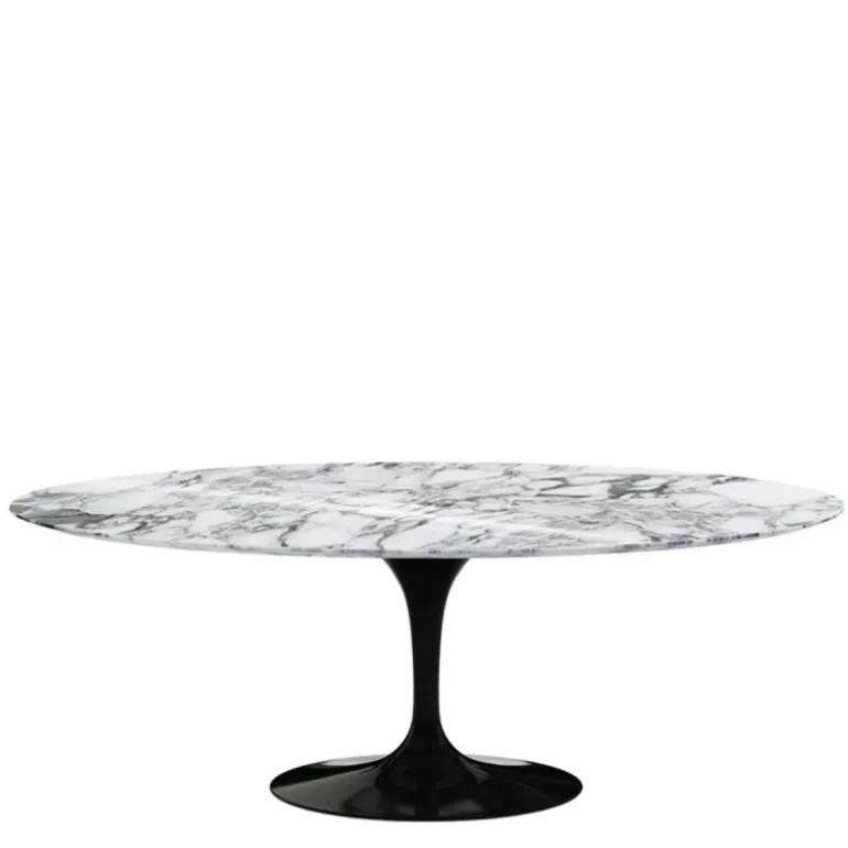 Saarinen Tulip Eettafel Met Zwart Onderstel - Ovaal