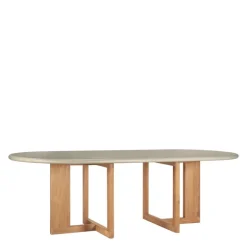 Trestle Outdoor Eettafel Concrete Teak