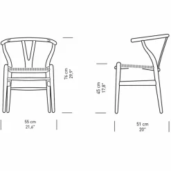 Wishbone Stoel CH24 Gekleurd / Zwart